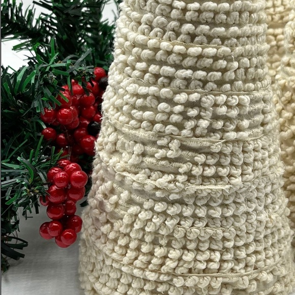3 large hobnail vintage chenille primitive farmhouse Christmas trees handmade - Picture 3 of 10